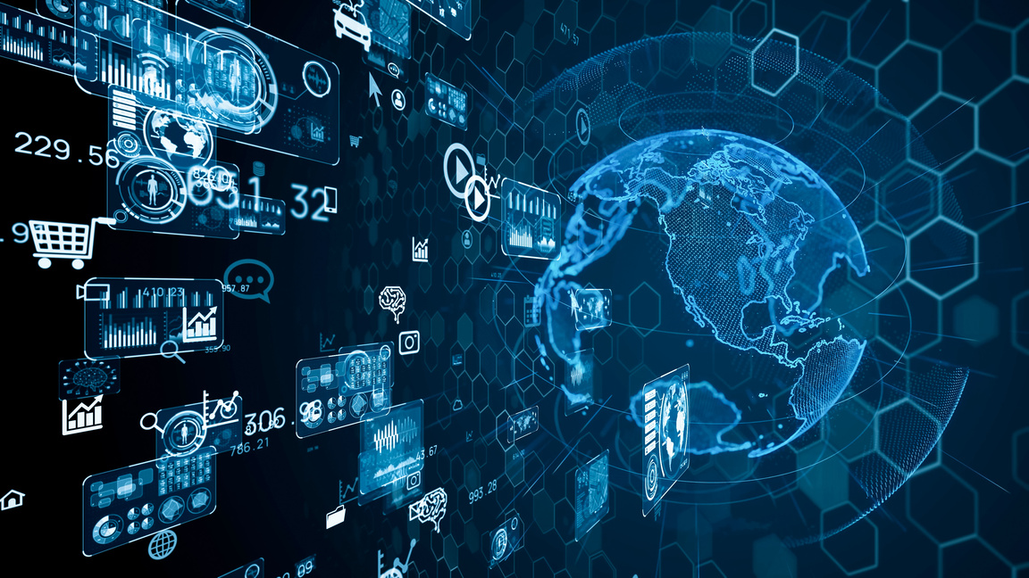 Global communication network concept. Digital transformation.